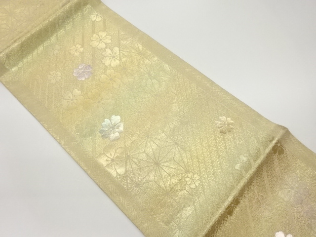 JAPANESE FUKURO OBI / WOVEN ASANOHA & SAKURA